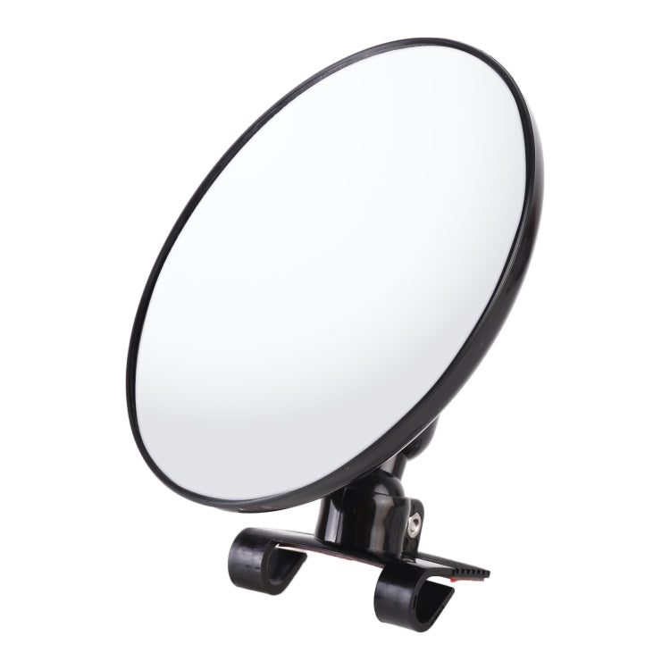 Large oval blind spot assistant mirror with black side mounting arm