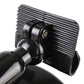 Close-up of black blind spot assistant mirror housing and mounting arm