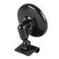 Black round blind spot side mirror housing with clip base and hinge mount