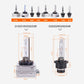 HID xenon bulb type chart with mounted bulbs and dimension diagrams