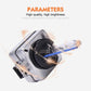 HID xenon bulb assembly with blue-tinted glass tube and headlight beam effect