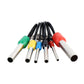 Six-piece terminal extraction pick tool with colored caps and metal prying ends