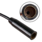 FM antenna extension cable end with circular metal insert and hollow black sleeve