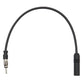 Black antenna extension cable with two-pin plug and barrel connector