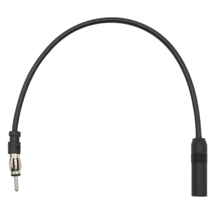 Black antenna extension cable with two-pin plug and barrel connector