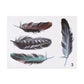 Feather decal sticker set on sheet: four multicolor feathers, Pattern 3