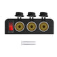 Car 3-in-1 cigarette socket with three capped ports, reset button/indicator and included screws