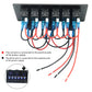 12V/24V switch panel wiring harness, terminal block with red, blue, and black leads