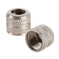 Metal threaded valve caps for bicycle cores, with knurled grip and inner threads