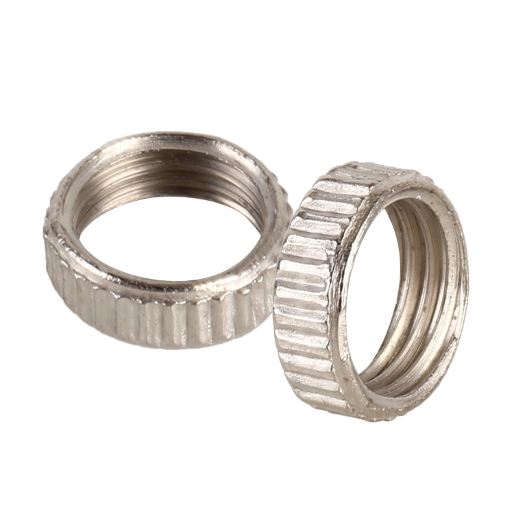 Bicycle valve core adapters: two metal caps with ridged edges and inner threads
