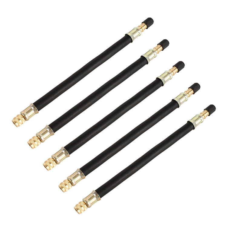 Set of 5 car vacuum valve extension tubes, black with brass connectors