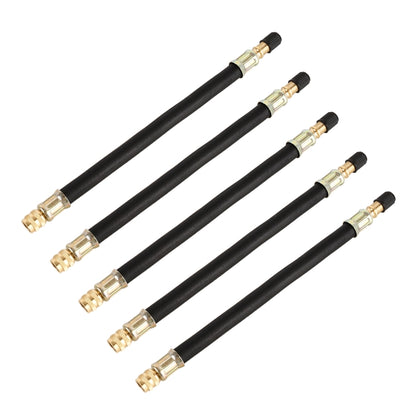 Set of 5 car vacuum valve extension tubes, black with brass connectors