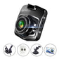 Black car DVR dash cam with close-up lens and side buttons