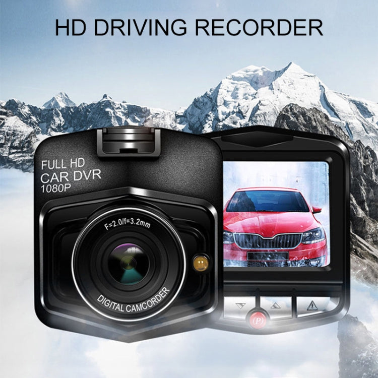 Black car DVR dash cam with front camera and built-in screen display