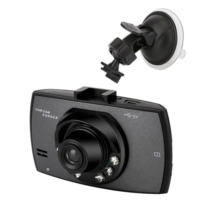 Car dash cam recorder with suction mount and front lens