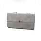 Grey glasses storage bag with top handle and front flap