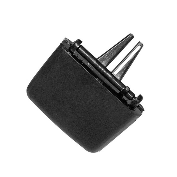 Black dashboard air vent switch paddle with mounting clips, rectangular cover