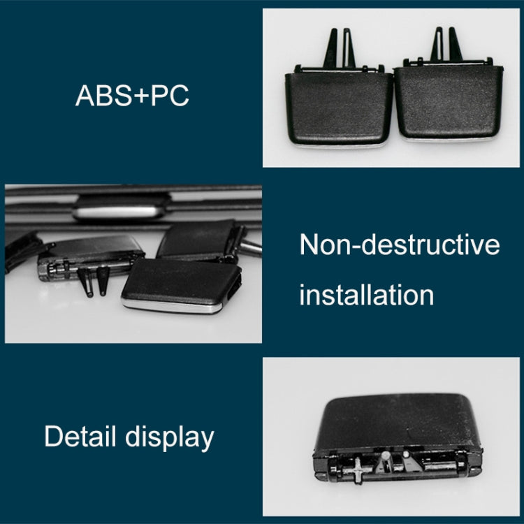 Pair of black air vent switch paddles with prongs and mounting clips