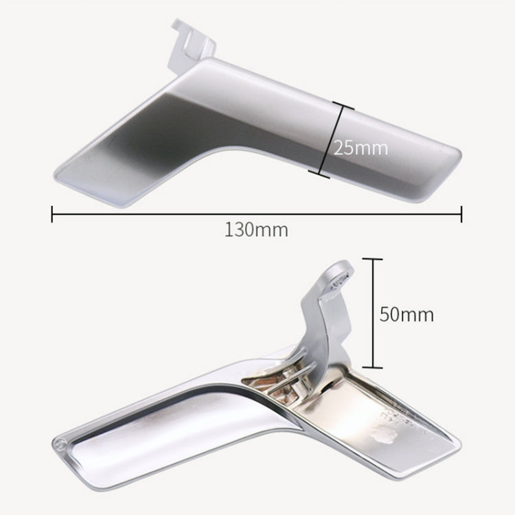 Matte inner door handle trim with mounting clips, silver-gray, right-side part