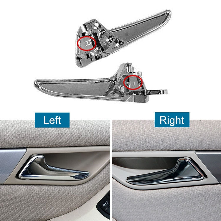 Chrome interior door handle trims for left and right sides with mounting clips