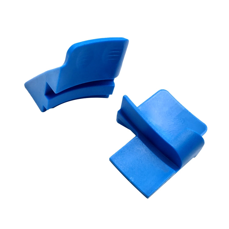 Two blue ribbed auxiliary belt installer/removal tools, angled view