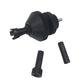 Black clutch alignment tool with two alignment sleeves and locating pins