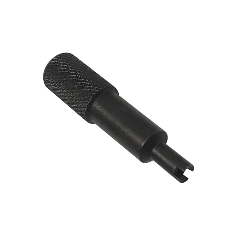 Car valve core remover tool with textured grip handle, black