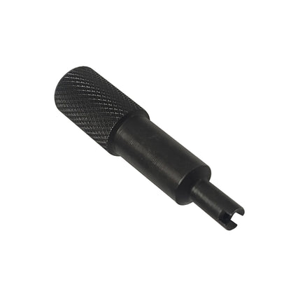 Car valve core remover tool with textured grip handle, black