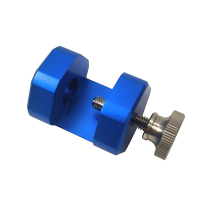 14mm spark plug gap tool with blue aluminum body and knurled adjustment knob