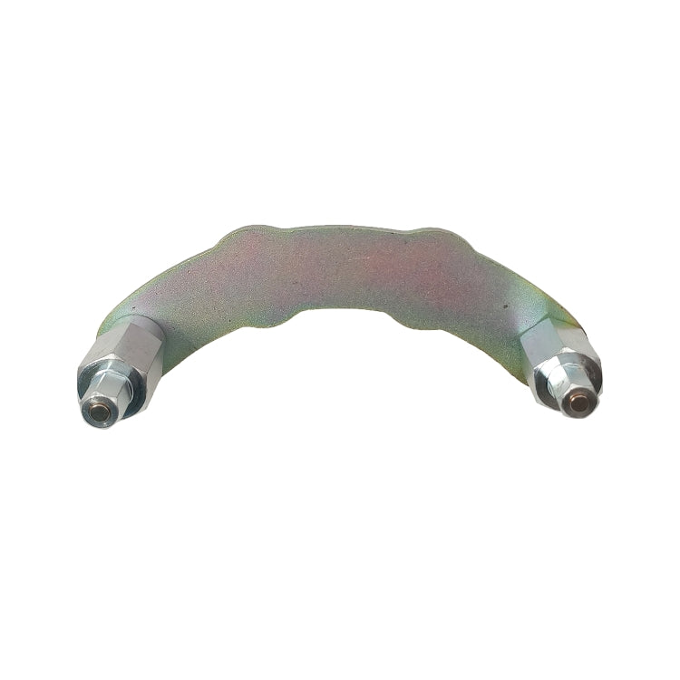 Curved camshaft locking tool with brown bar and two silver bolt ends