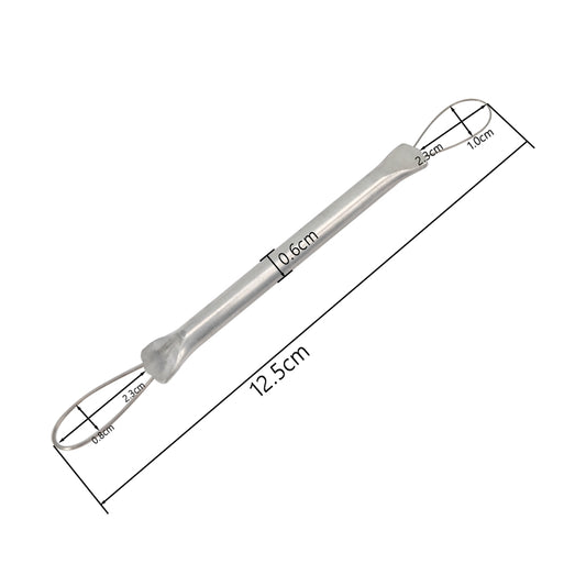 Metal lip seal installer tool with loop handle and forked insert end