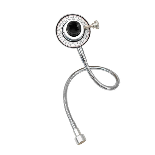 Torque angle gauge dial with braided hose, metal coupler, and lead