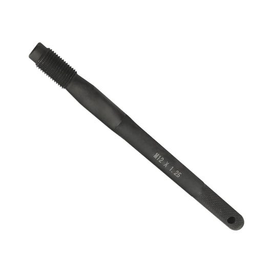 Car wheel alignment pin guide tool with threaded end, M12x1.25 markings