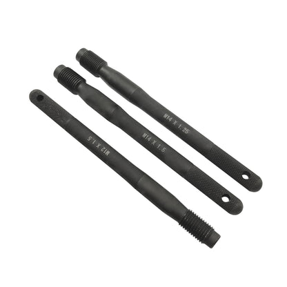 3-piece car wheel alignment pin guide tool set, textured metal rods with threads