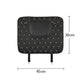 Black seat back anti-kick mat with quilted diamond pattern, 45 x 36 cm
