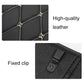 Black anti-kick mat detail: quilted leather-look surface with fixed clip