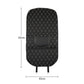 Large car seat back anti-kick mat, black quilted diamond pattern with front pocket panel