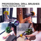 Power scrub drill brushes kit with yellow rotating bristle head attachment