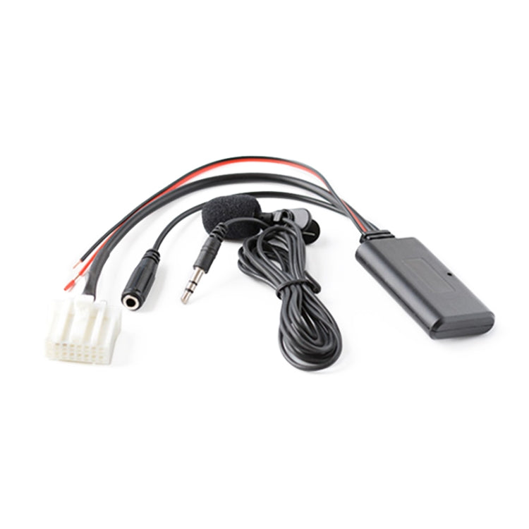 Car Bluetooth AUX adapter cable kit with inline mic, black control module and harness