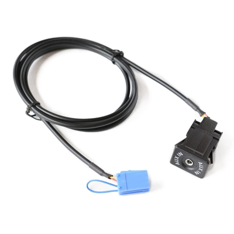Car AUX interface wiring harness with two connectors and long black cable