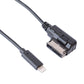 Car AUX 8-pin interface cable close-up showing 8-pin plug and Lightning-style end