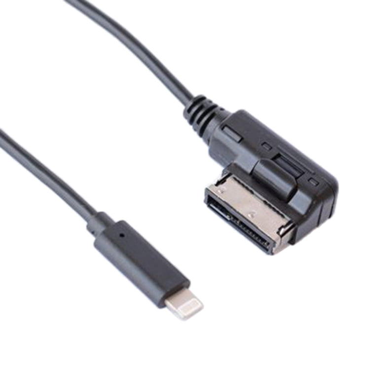 Car AUX 8-pin interface cable close-up showing 8-pin plug and Lightning-style end