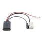 Bluetooth car audio adapter cable with inline module, microphone connector, and AUX output