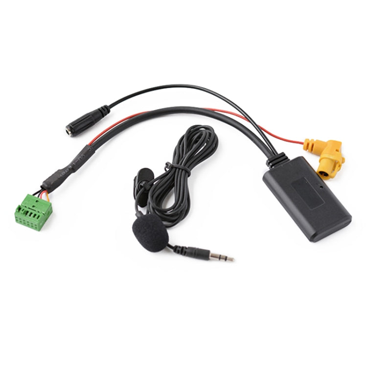 Bluetooth AUX audio cable with inline mic and adapter box, with 3.5mm audio plug