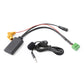 Bluetooth AUX audio cable set with microphone, 3.5mm plug, and wiring harness