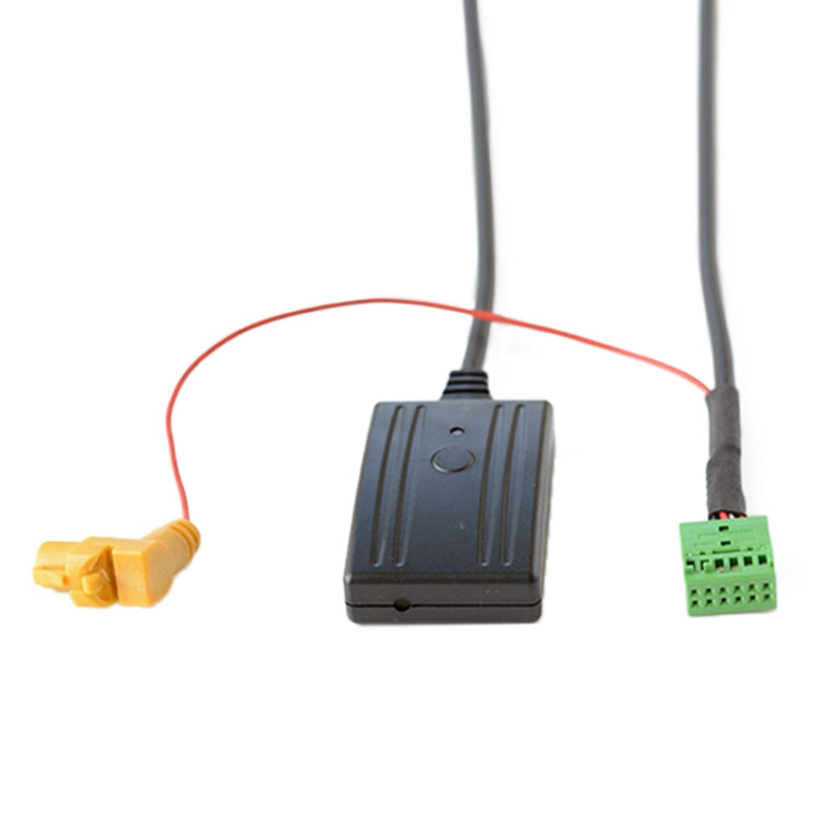Multimedia audio cable interface module with two wire leads and green connector