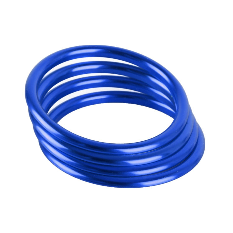 Set of 4 metal decorative air vent rings, blue coiled rings shown together.