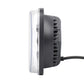 Side view of 7-inch square work light with vented housing and black bezel