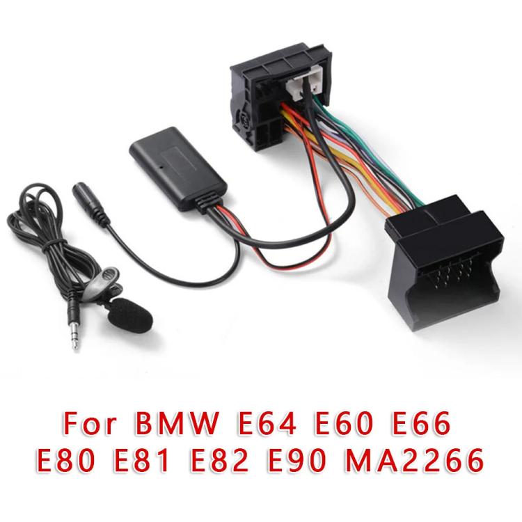 Car AUX Bluetooth audio cable with microphone, wiring modules, and audio connector