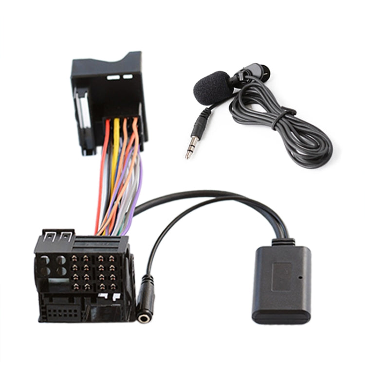 Car AUX Bluetooth audio cable kit with microphone, aux plug and wiring harness